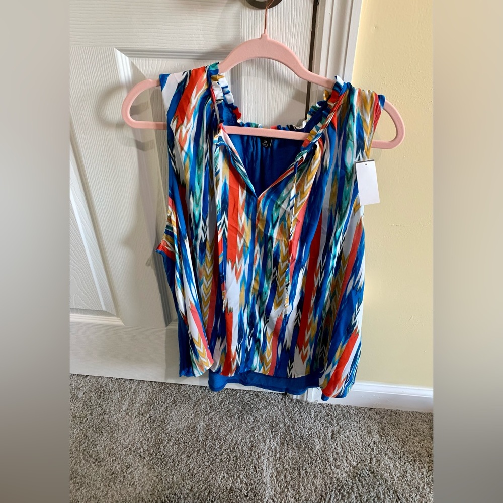NWT Zac & Rachel Multi Color Sleeveless Top Size 3X